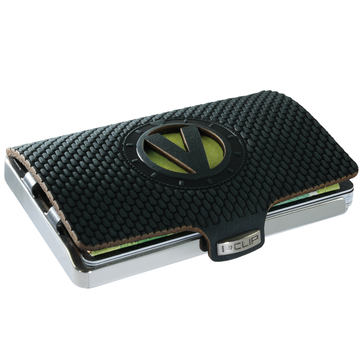 I-CLIP Steel Polished Initials V Black - I-CLIP